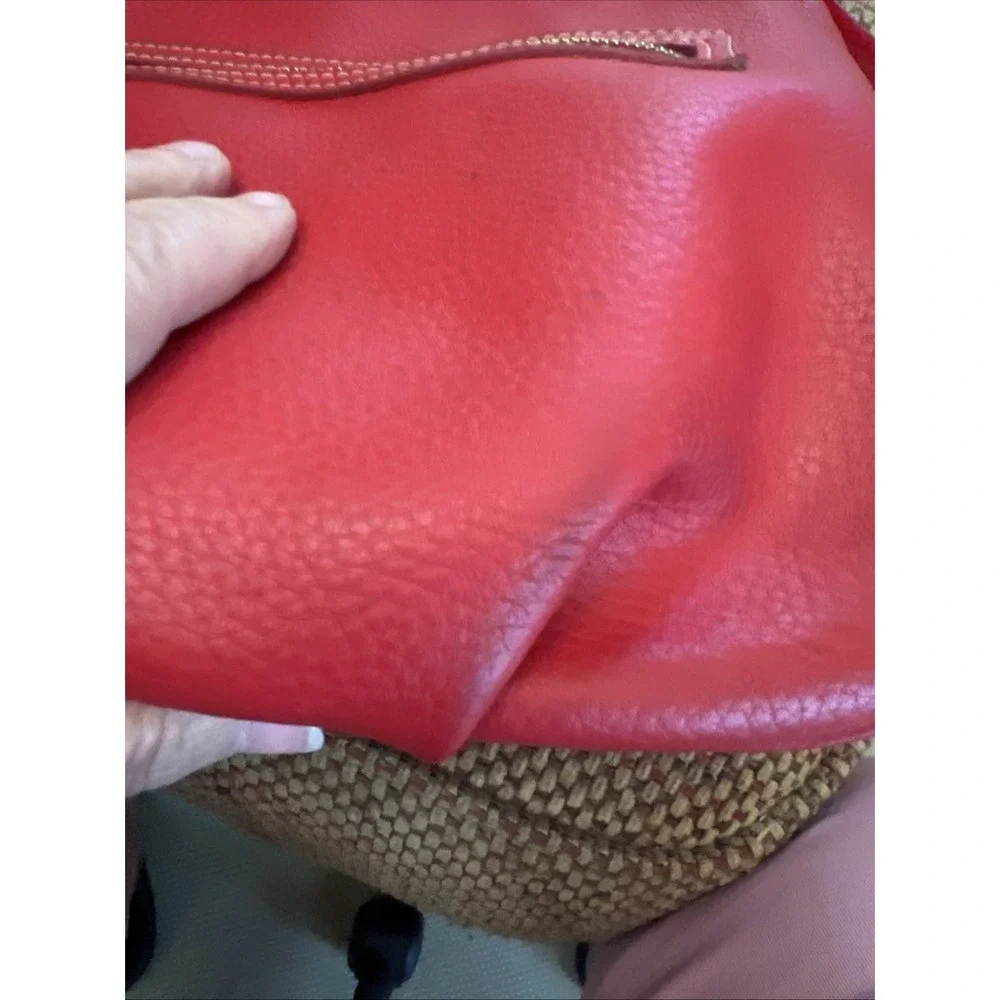 Vtg Dooney & Bourke Red Red Purse Collins Bag Very NICE Shoulder 100% Leather